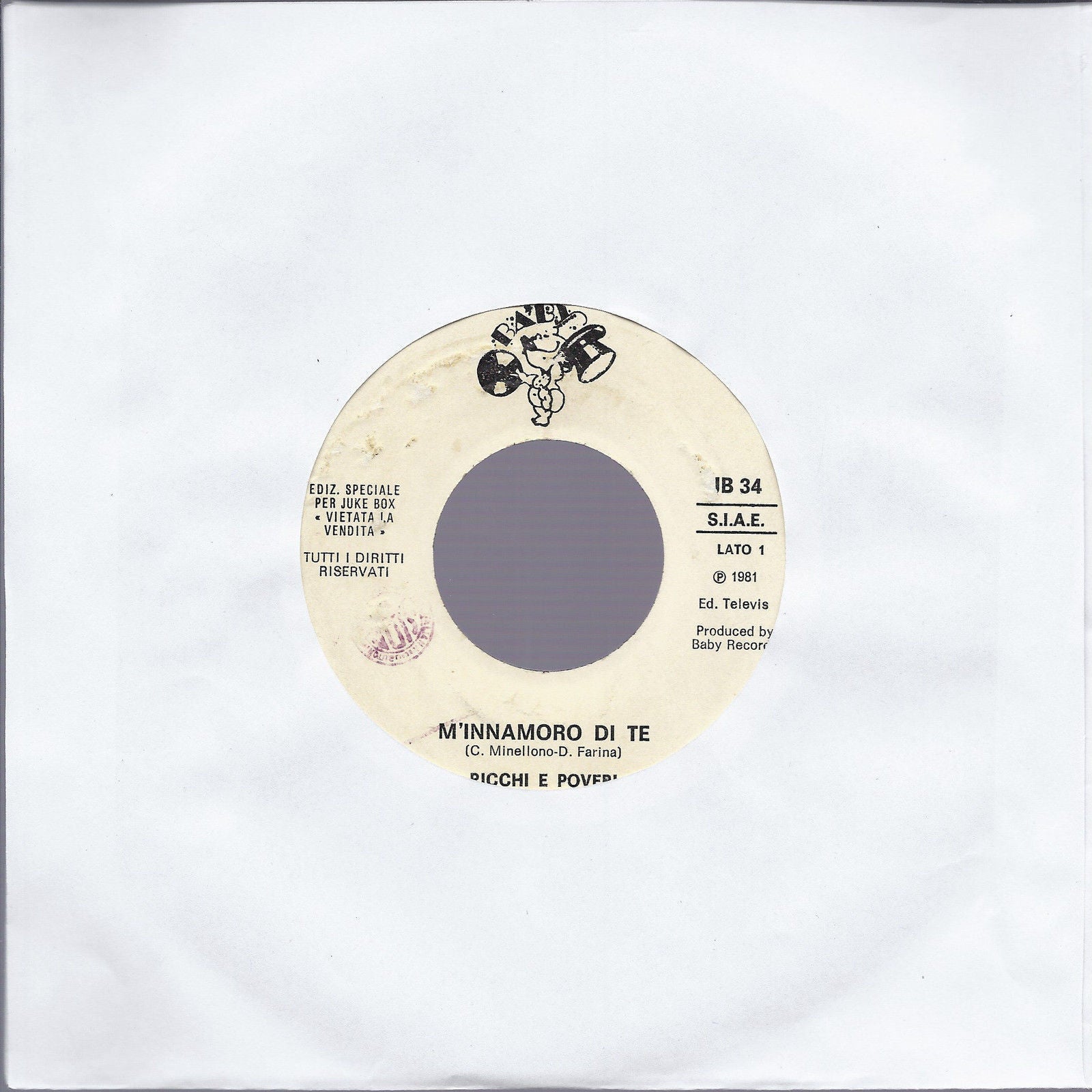 M'INNAMORO DI TE # RICCHI E POVERI -- C'EST LA VIE # TRIX - Edizione Juke Box