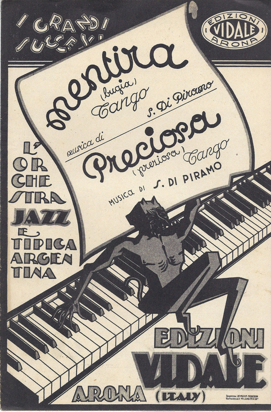 MENTIRA - PRECIOSA  S. Di Piramo # SPARTITO - Tanghi