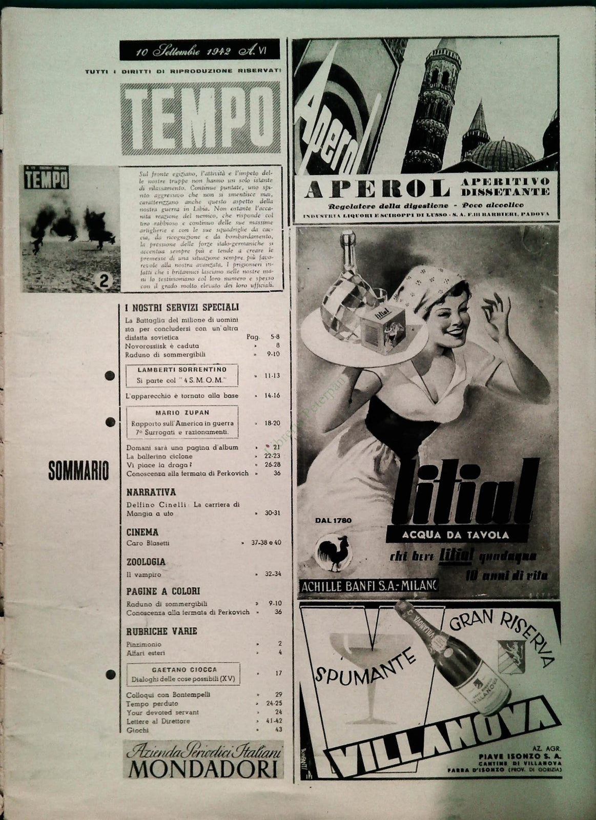 TEMPO N. 172 - 10-17 SETTEMBRE 1942 - STALINGRADO - 4 SMOM - AMERICA IN GUERRA