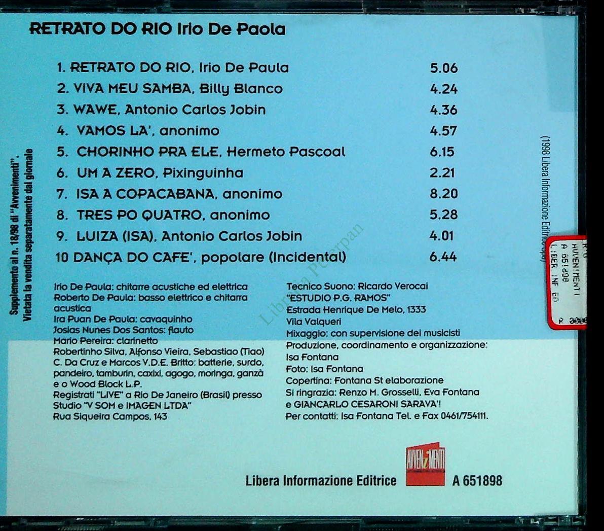 RETRATO DO RIO - IRIO DE PAULA - CD