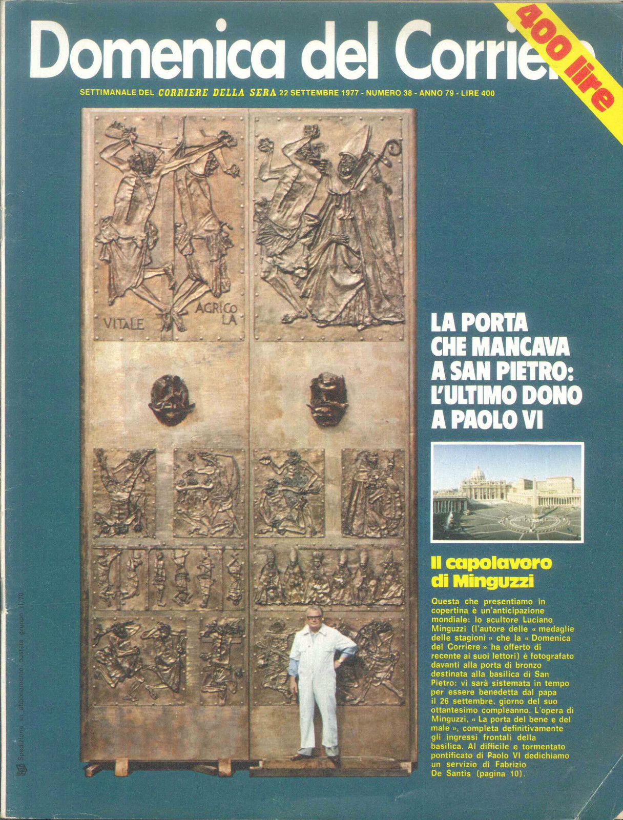DOMENICA DEL CORRIERE N 38 - 22 SETTEMBRE 1977