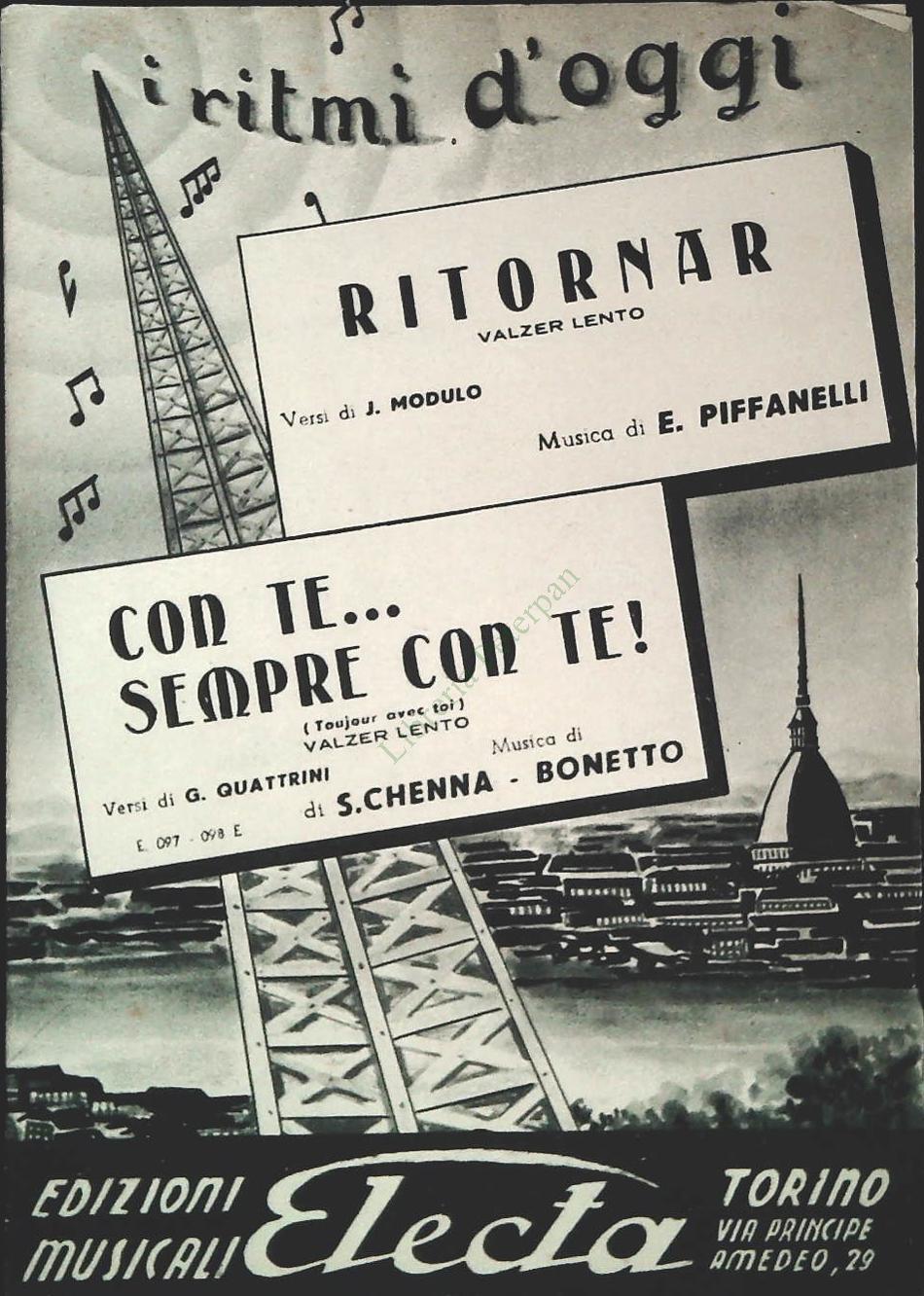 RITORNAR.valzer - CON TE..SEMPRE CON TE.valzer - SPARTITO-SHEET MUSIC
