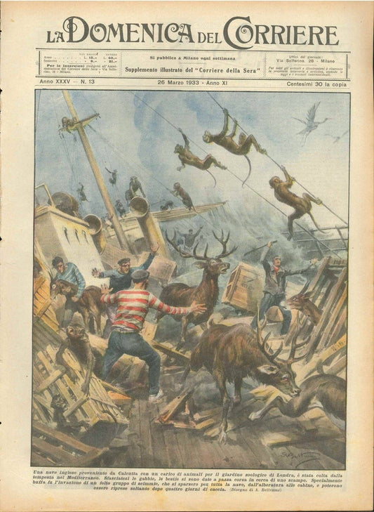 DOMENICA DEL CORRIERE N 13 - 26 MARZO 1933 - ILL.  A. BELTRAME