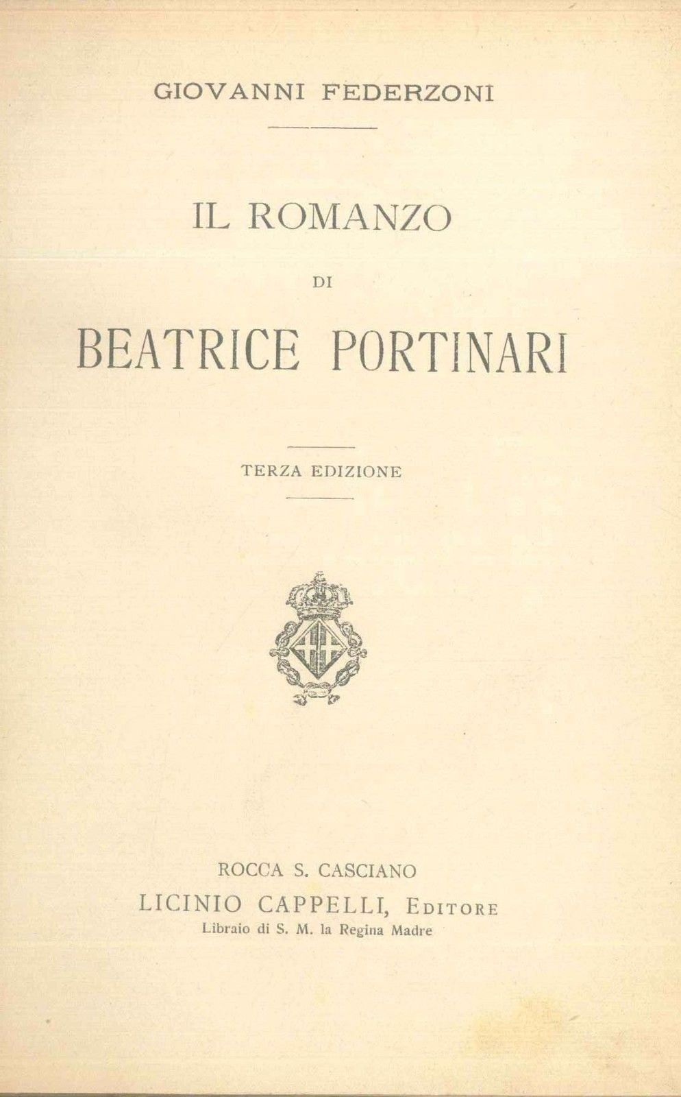 IL ROMANZO DI BEATRICE PORTINARI - GIOVANNI FEDERZONI