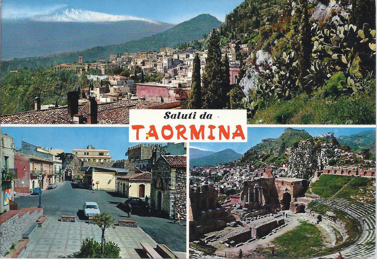 TAORMINA - SALUTI - 3 VEDUTE - V1972