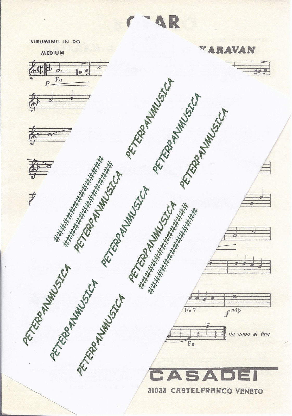 MUSICA CASADEI - 6 BRANI di Karavan # SPARTITO - Strumenti in DO