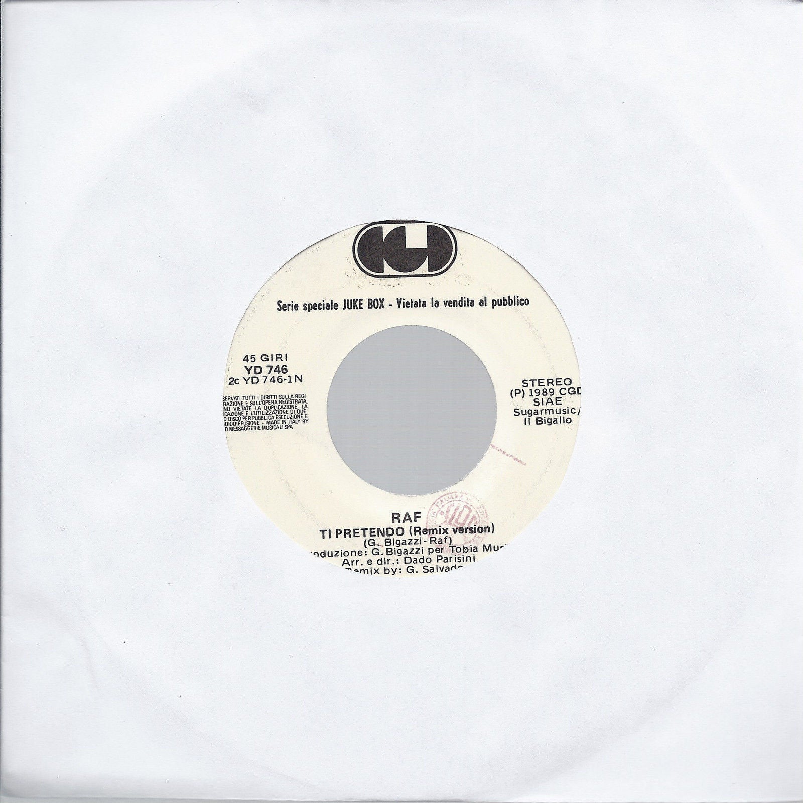 TI PRETENDO (Remix) # RAF -- COME OUT FIGHTING # EASTERHOUSE - Edizione Juke Box