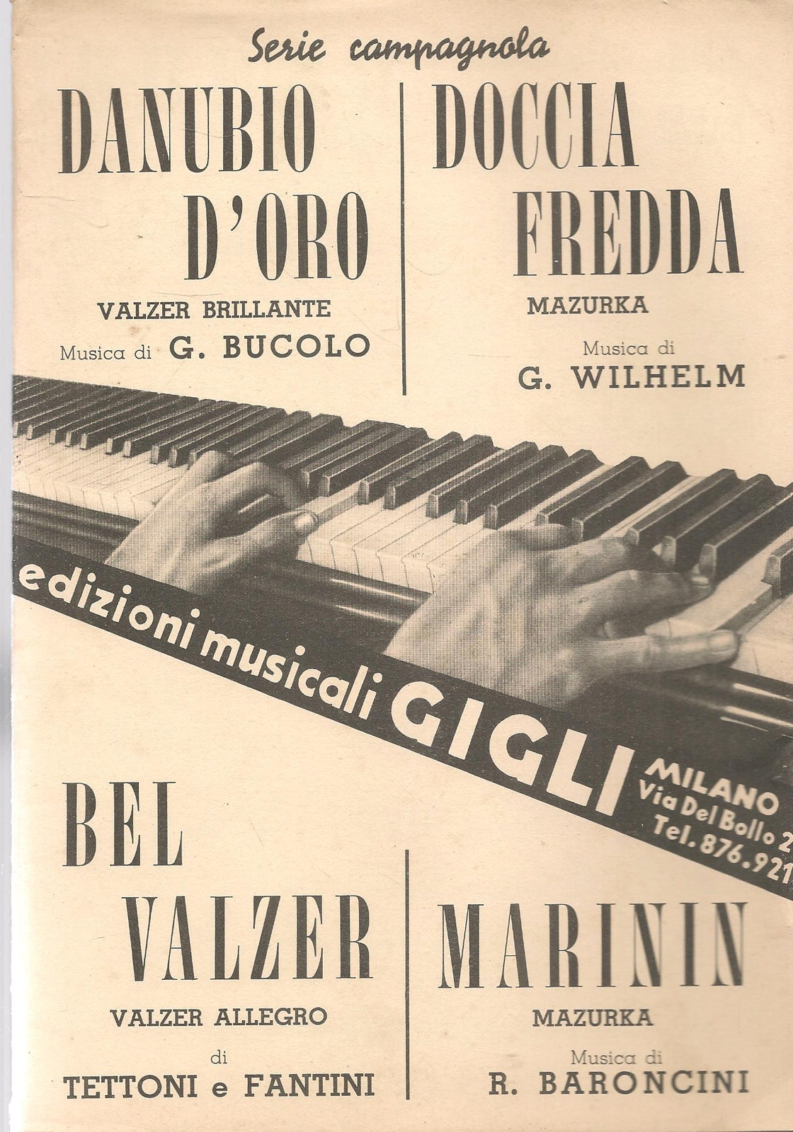 DANUBIO D'ORO - DOCCIA FREDDA - BEL VALZER - MARININ - SPARTITO-SHEET MUSIC