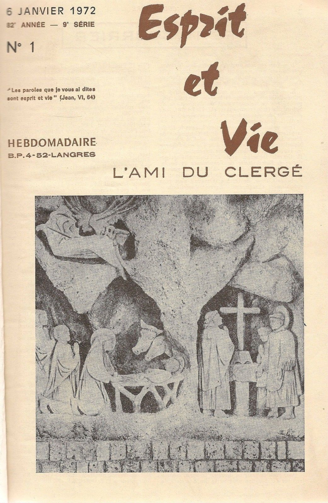ESPRIT ET VIE L'AMI DU CLERGE' ANNATA 1972 - AA.VV
