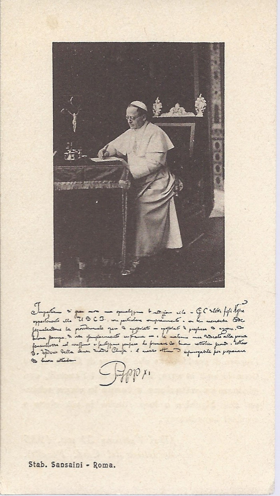 PAPA PIO XI - SANTINO - AS015-314 - Ed. Sansaini