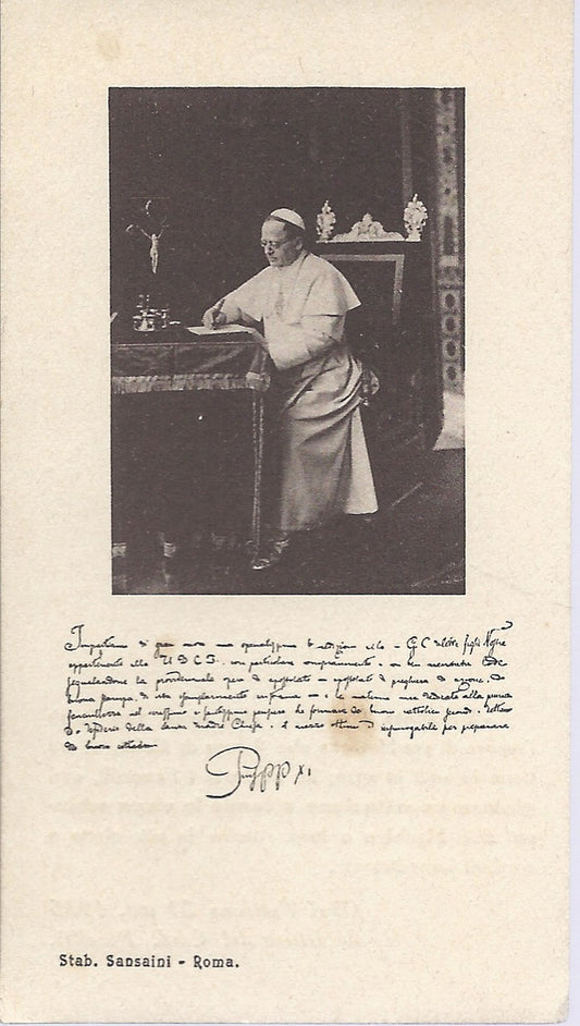 PAPA PIO XI - SANTINO - AS015-314 - Ed. Sansaini
