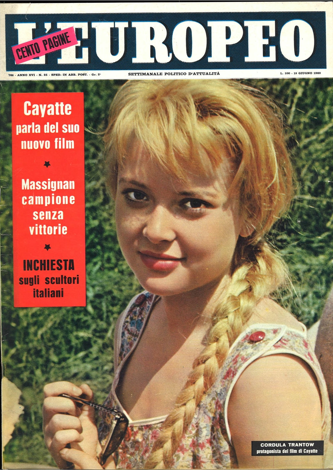 L'EUROPEO 19 GIUGNO 1960-CAYATTE - MASSIGNAN - INCHIESTA SUGLI SCULTORI ITALIANI