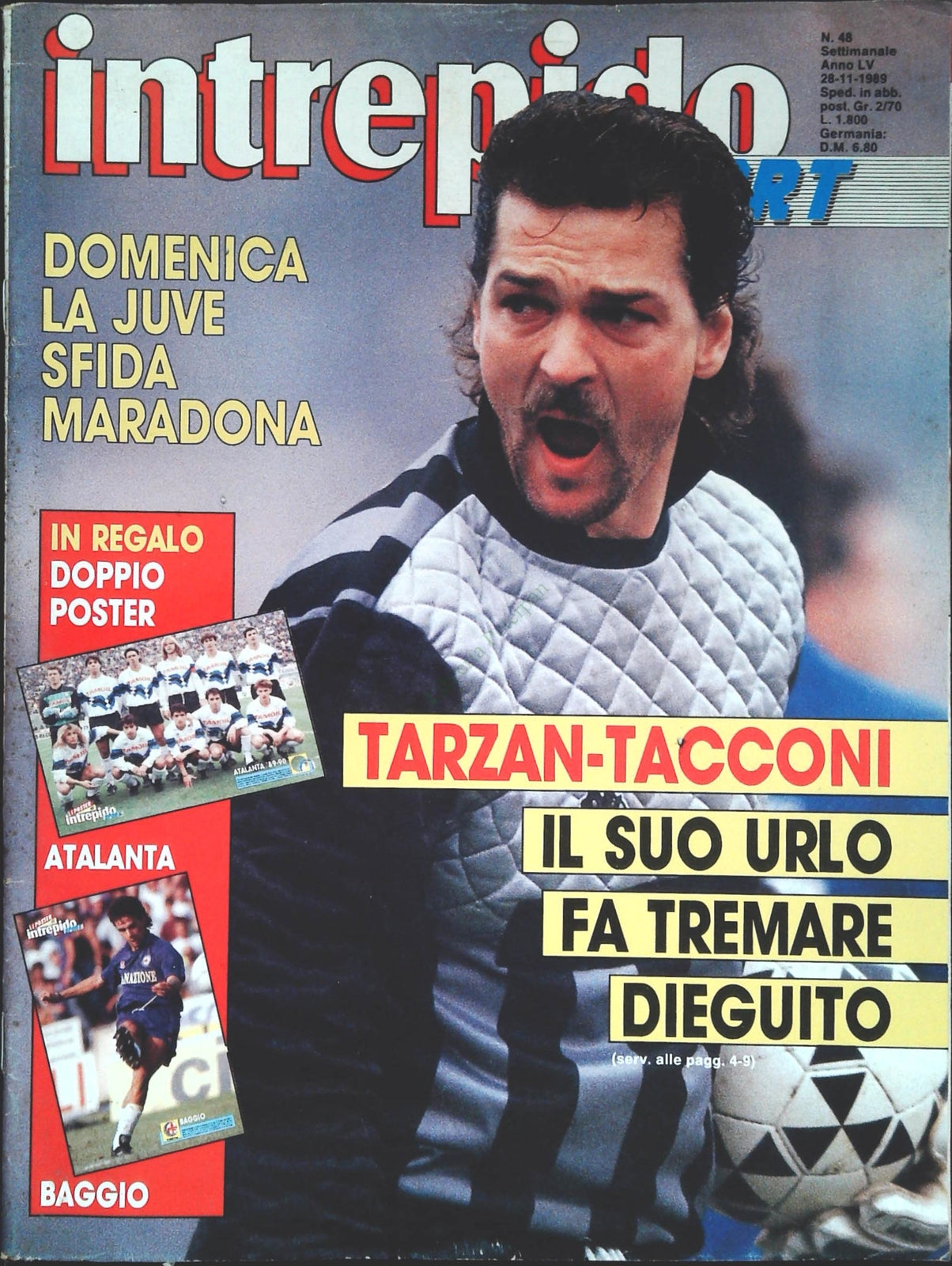 INTREPIDO  SPORT 28 NOVEMBRE 1989 - TACCONI