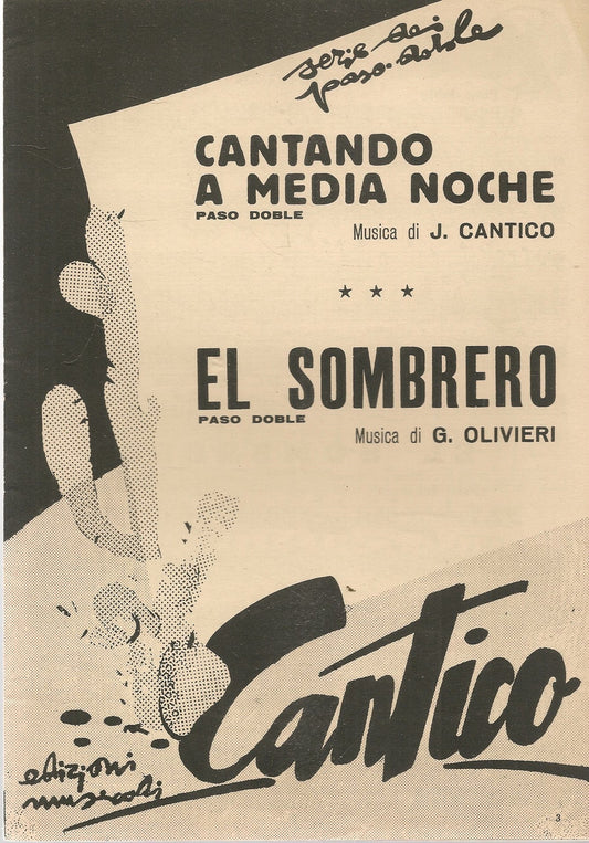 CANTANDO A MEDIA NOCHE - SOMBRERO - SPARTITO-SHEET MUSIC