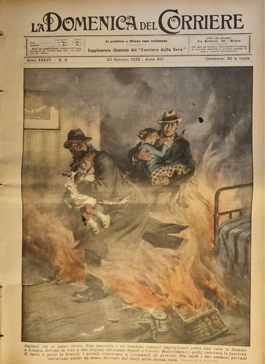 DOMENICA DEL CORRIERE 20 GENNAIO 1935 - ILL. A. BELTRAME
