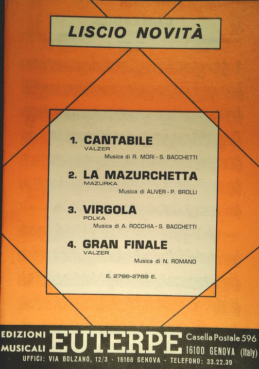 CANTABILE-LA MAZURCHETTA-VIRGOLA - SPARTITO SHEET MUSIC