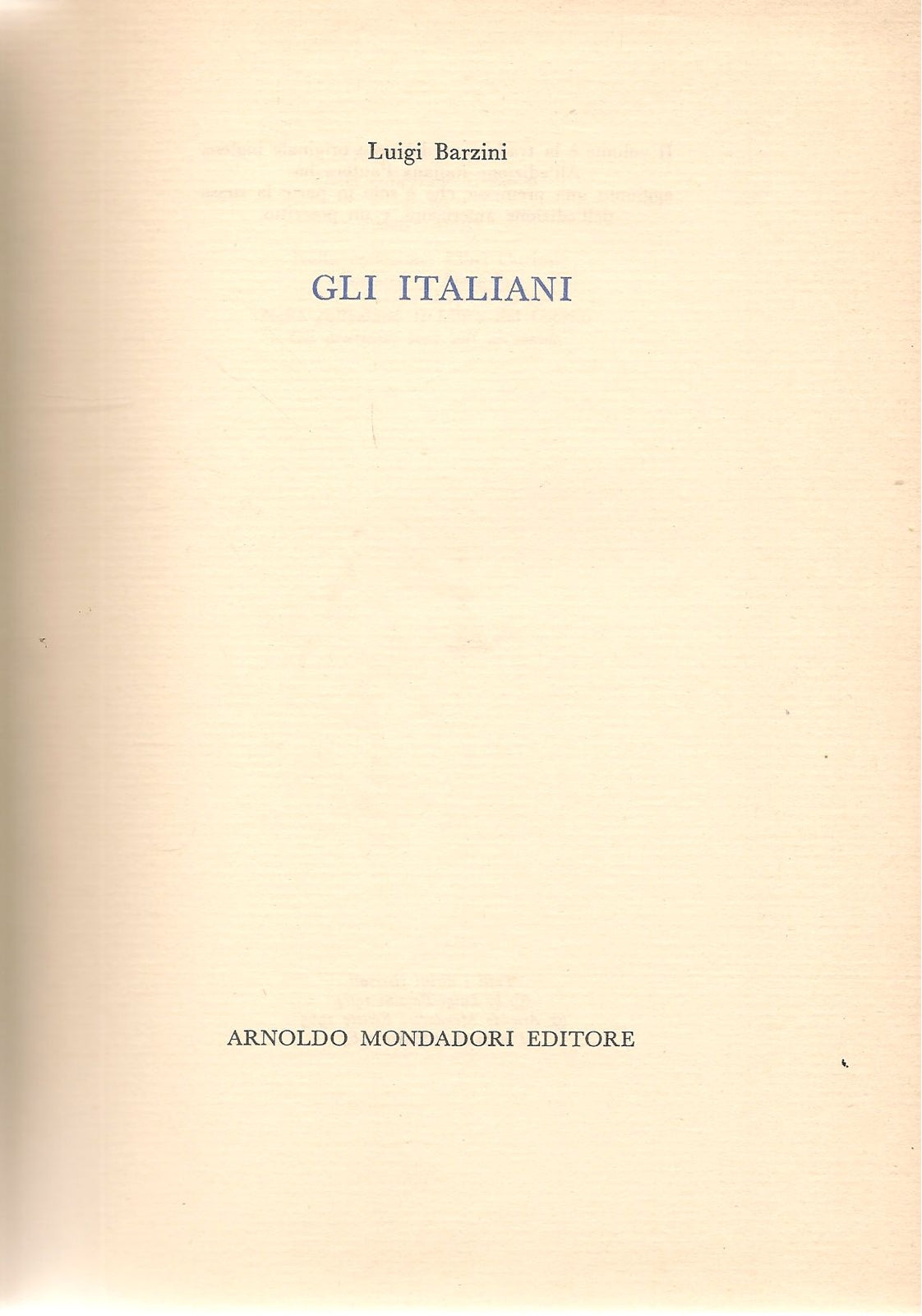 GLI ITALIANI - LUIGI BARZINI
