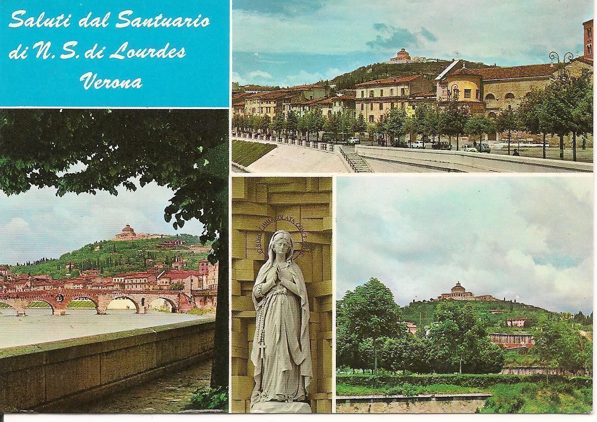 VERONA - SALUTI  DAL SANTUARIO DI N.S. DI LOURDES - 4 VEUDUT