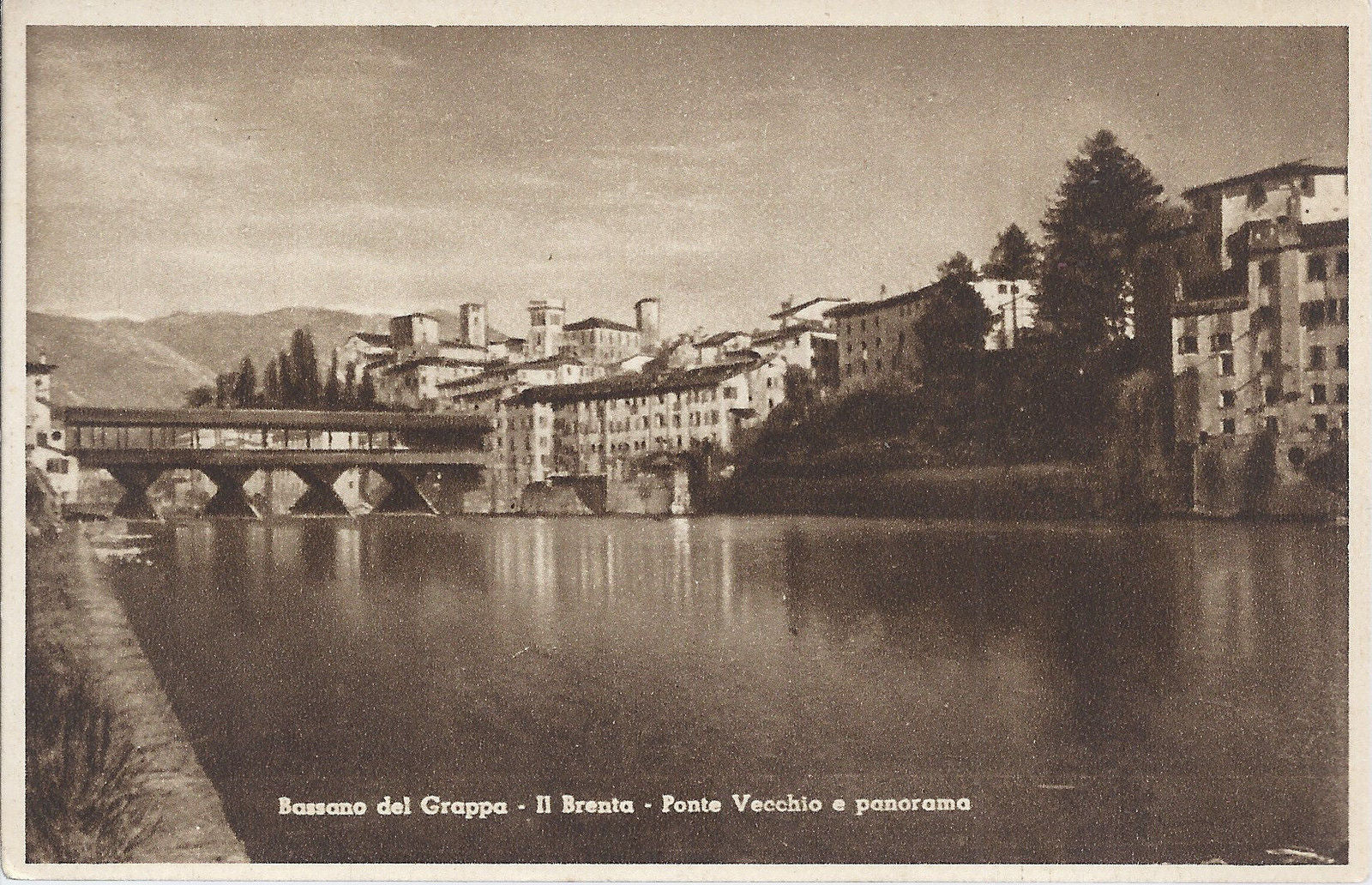 BASSANO DEL GRAPPA - IL BRENTA - PONTE VECCHIO E PANORAMA - 