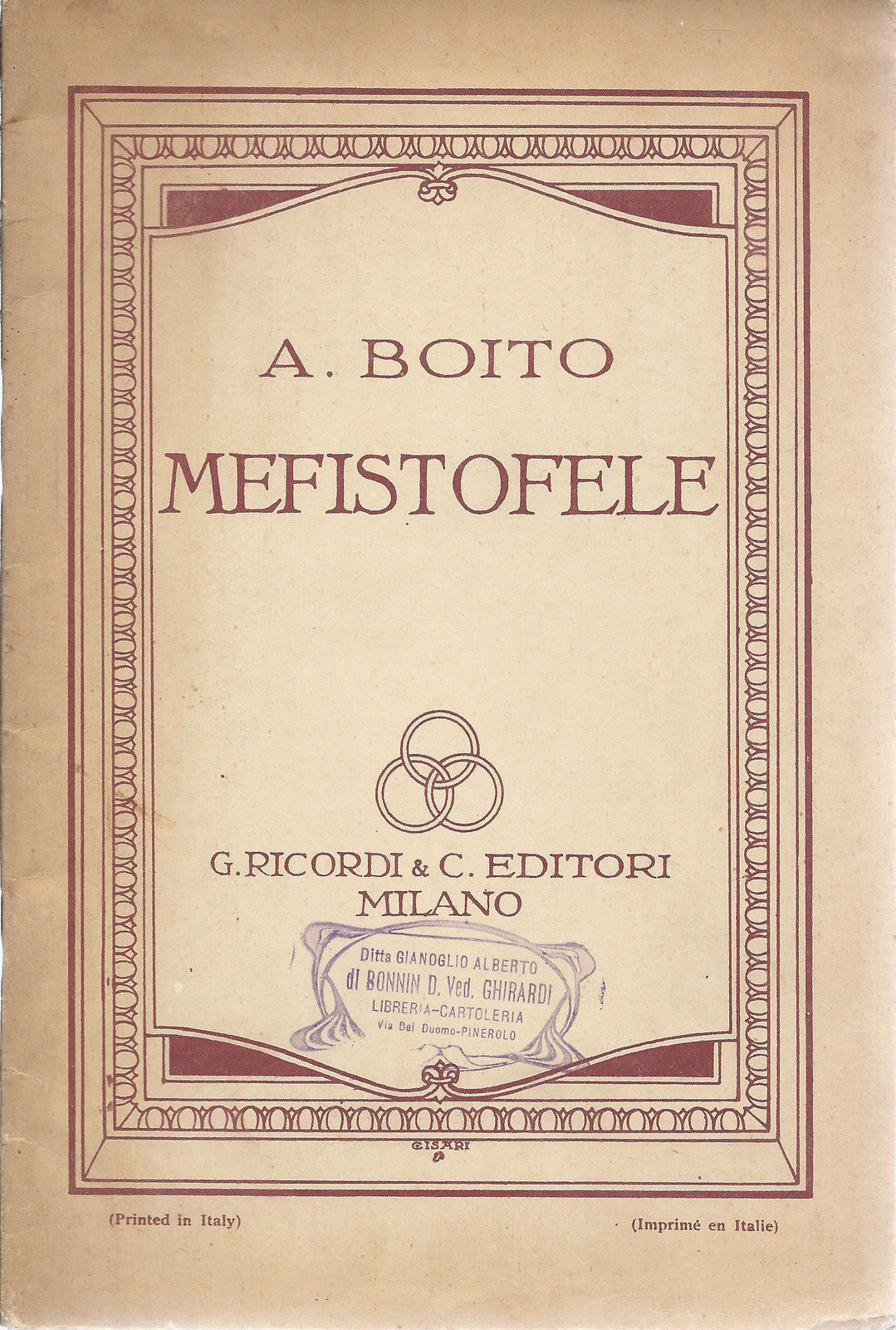 MEFISTOFELE - A. BOITO § LIBRETTO D'OPERA