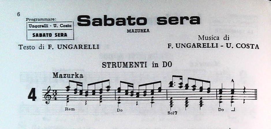 FLAVIO UNGARELLI E UMBERTO COSTA- 12 BRANI - SPARTITO-SHEET MUSIC