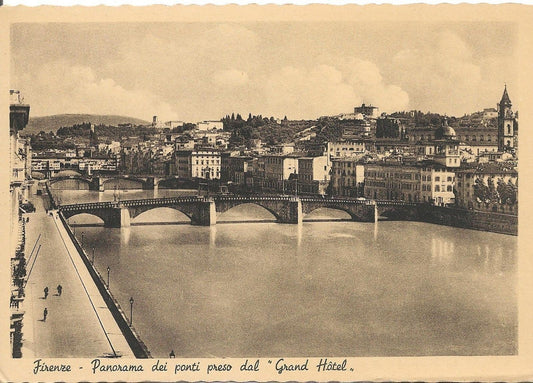 FIRENZE - PANORAMA DEI PONTI DAL "GRAND HOTEL" - N