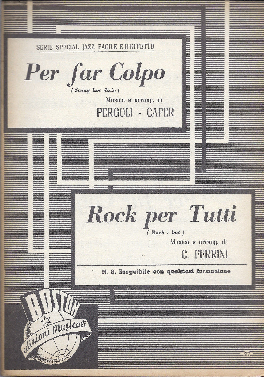 PER FAR COLPO ( Pergoli, Cafer ) - ROCK PER TUTTI ( C. Ferrini ) # SPARTITO