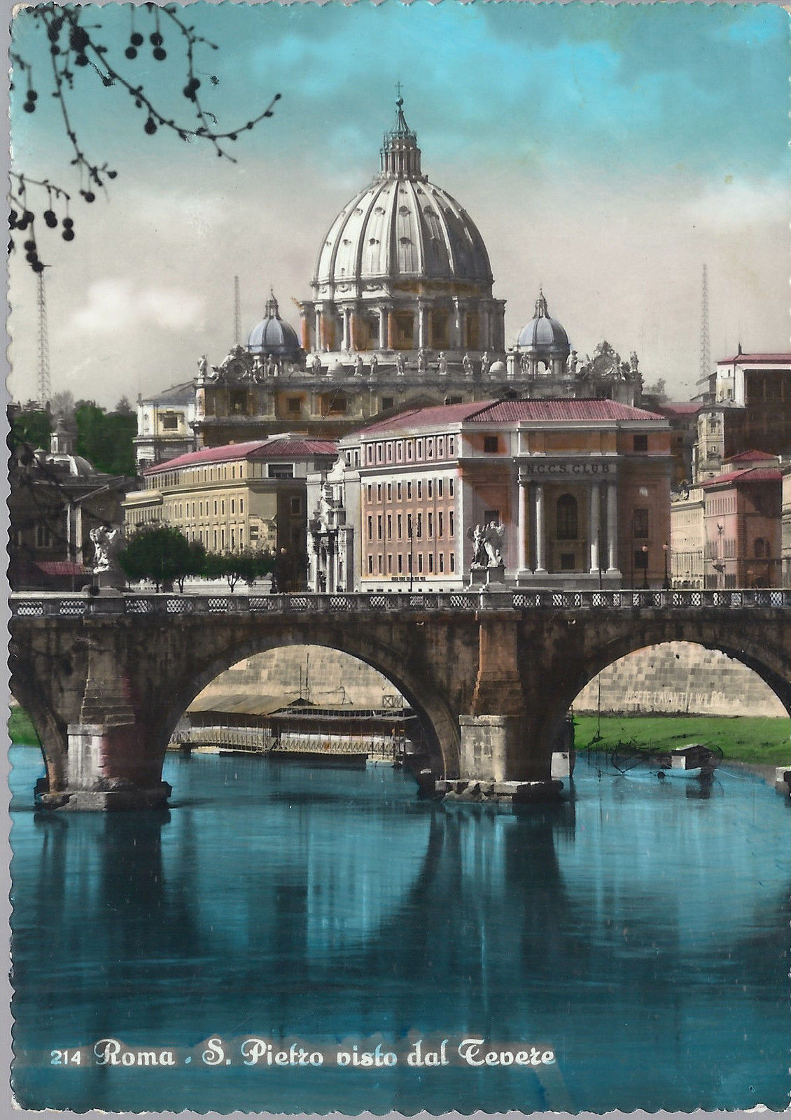 ROMA - S. PIETRO VISTO DAL TEVERE - V 1958 - FG - acquerella