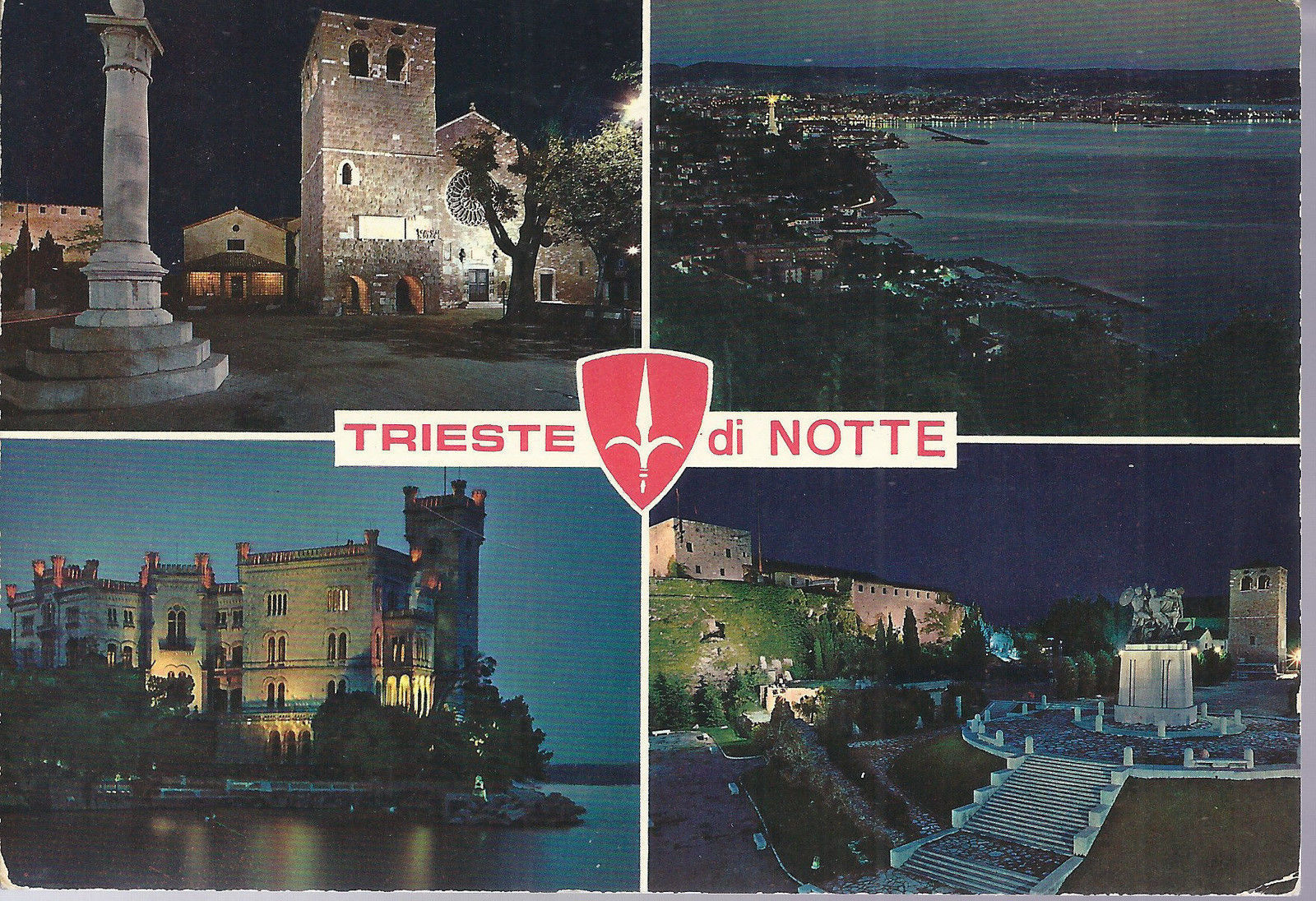 TRIESTE DI NOTTE - 4 VEDUTE - V 1972 - FG