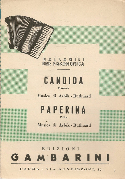 CANDIDA - PAPAERINA - SPARTITO-SHEET MUSIC