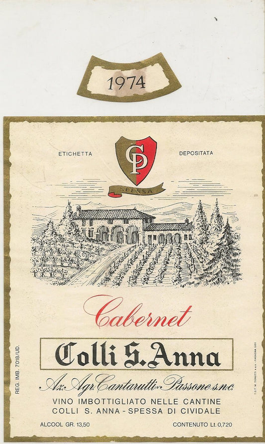 CABERNET COLLE S. ANNA  - AZ. AGRICOLA CANTARUTTI PASSSONE - ETICHETTA VINO