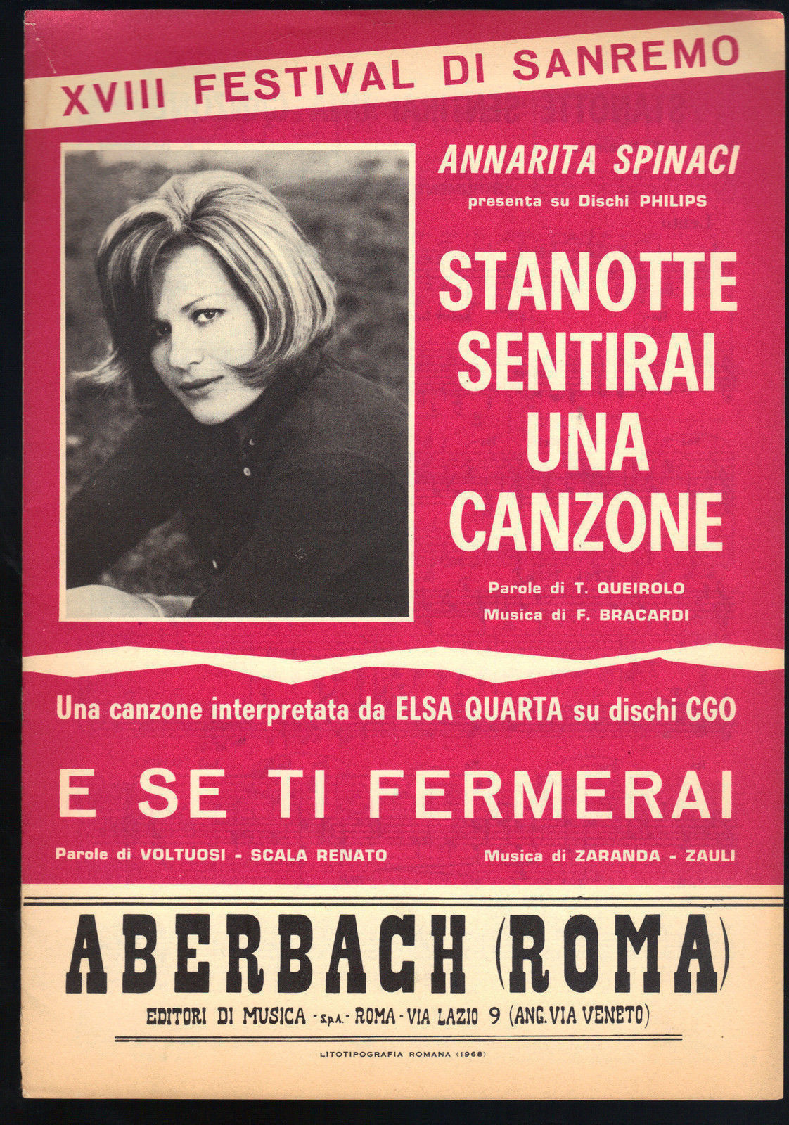 STANOTTE SENTIRAI UNA CANZONE # ANNARITA SPINACI - E SE TI FERMERAI # SPARTITO