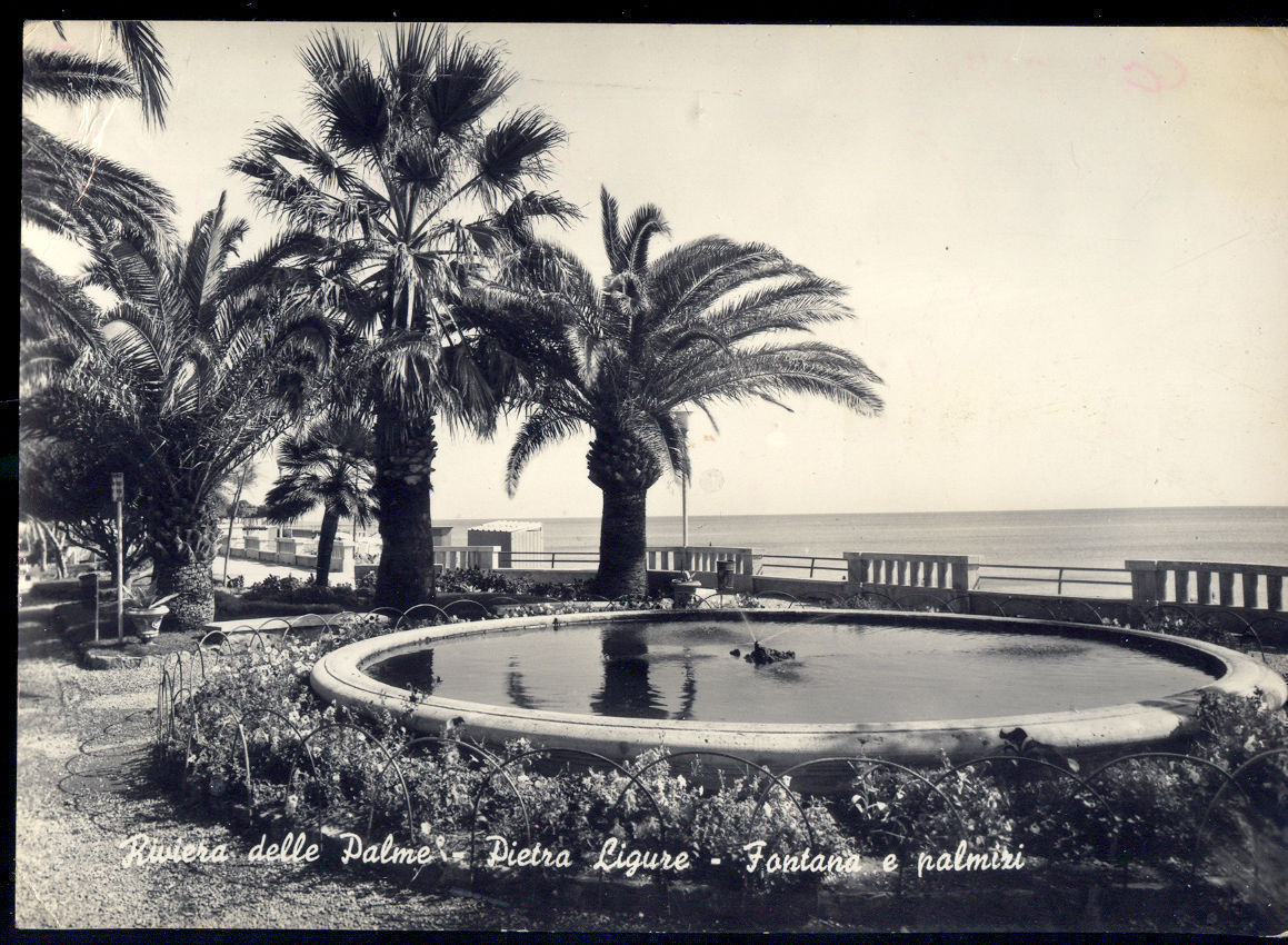 PIETRA LIGURE - FONTANA E PALMIZI - V1957