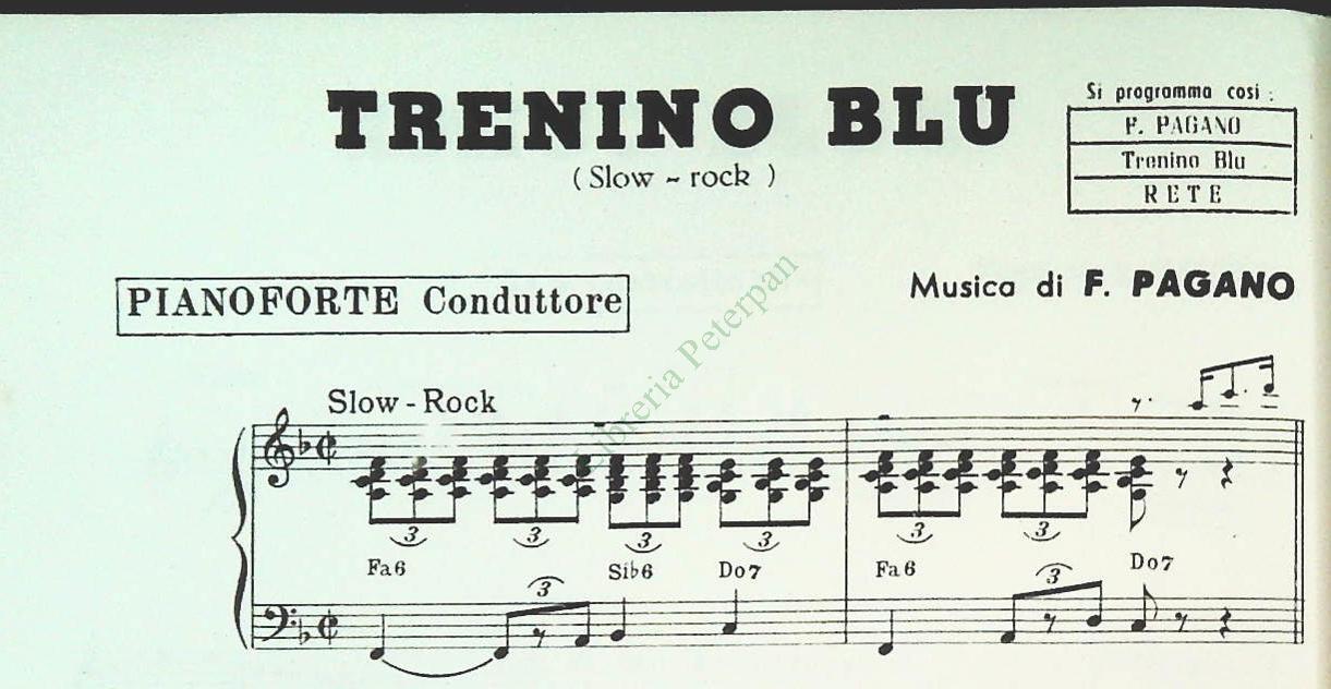 TRENINO BLU. slowrock - AMICO SLOW.slow - SPARTITO-SHEET MUSIC