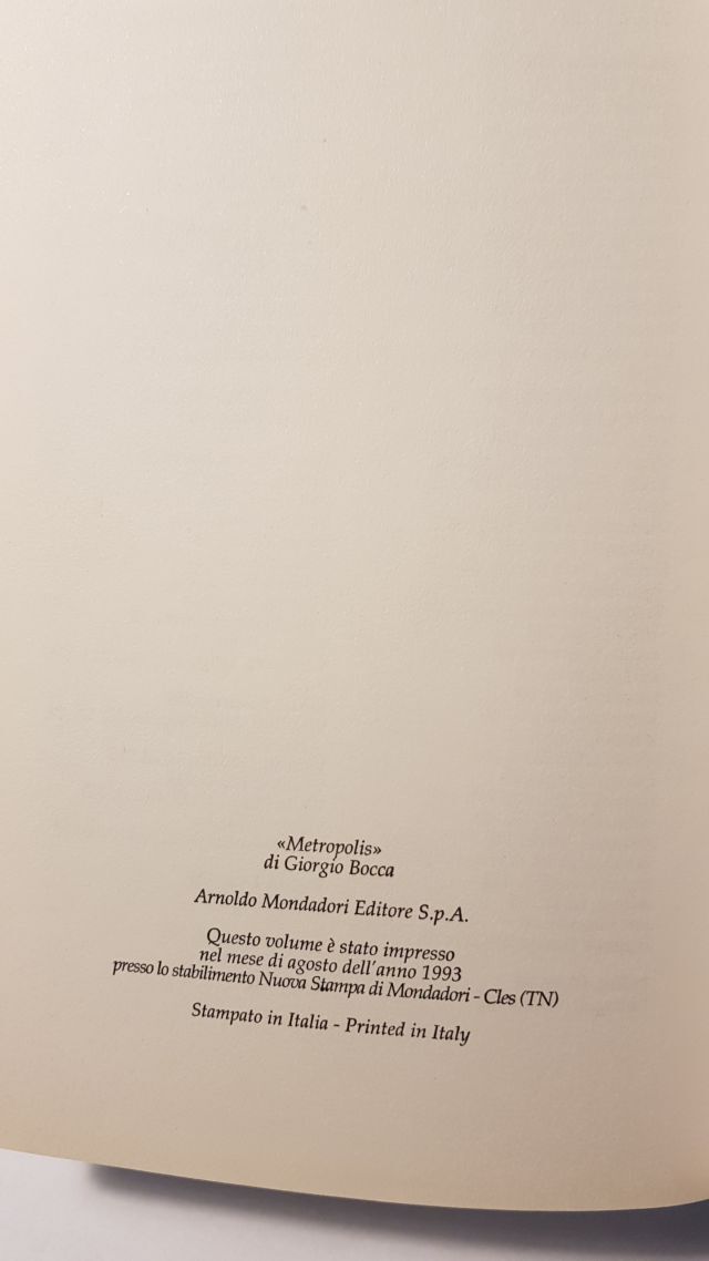 METROPOLIS. Milano nella tempesta italiana- GIORGIO BOCCA