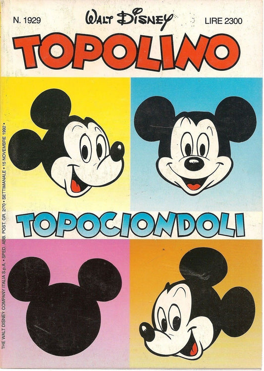 TOPOLINO N° 1929 - 15 NOVEMBRE 1992