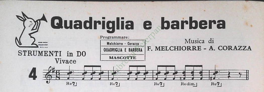 BALLAMO COL LISCIO - 4 BRANI - SPARTITO-SHEET MUSIC