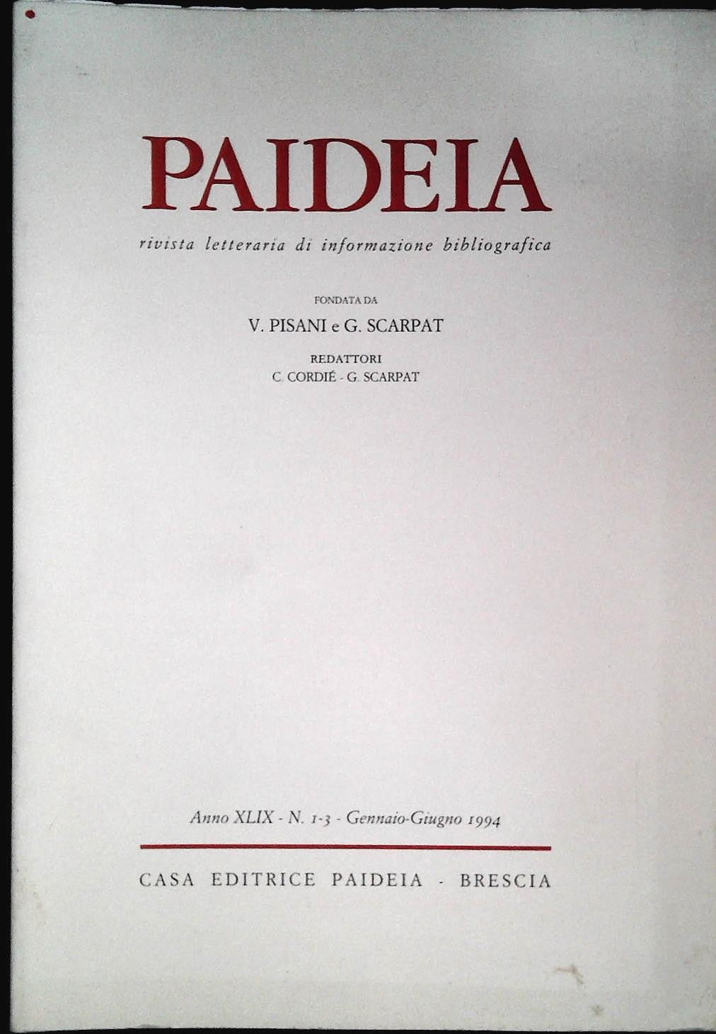 PAIDEIA GENNAIO-GIUGNO 1994