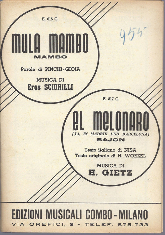 MULA MAMBO Sciorilli - EL MELONARO Ja, in Madrid und Barcelona  Gietz # SPARTITO