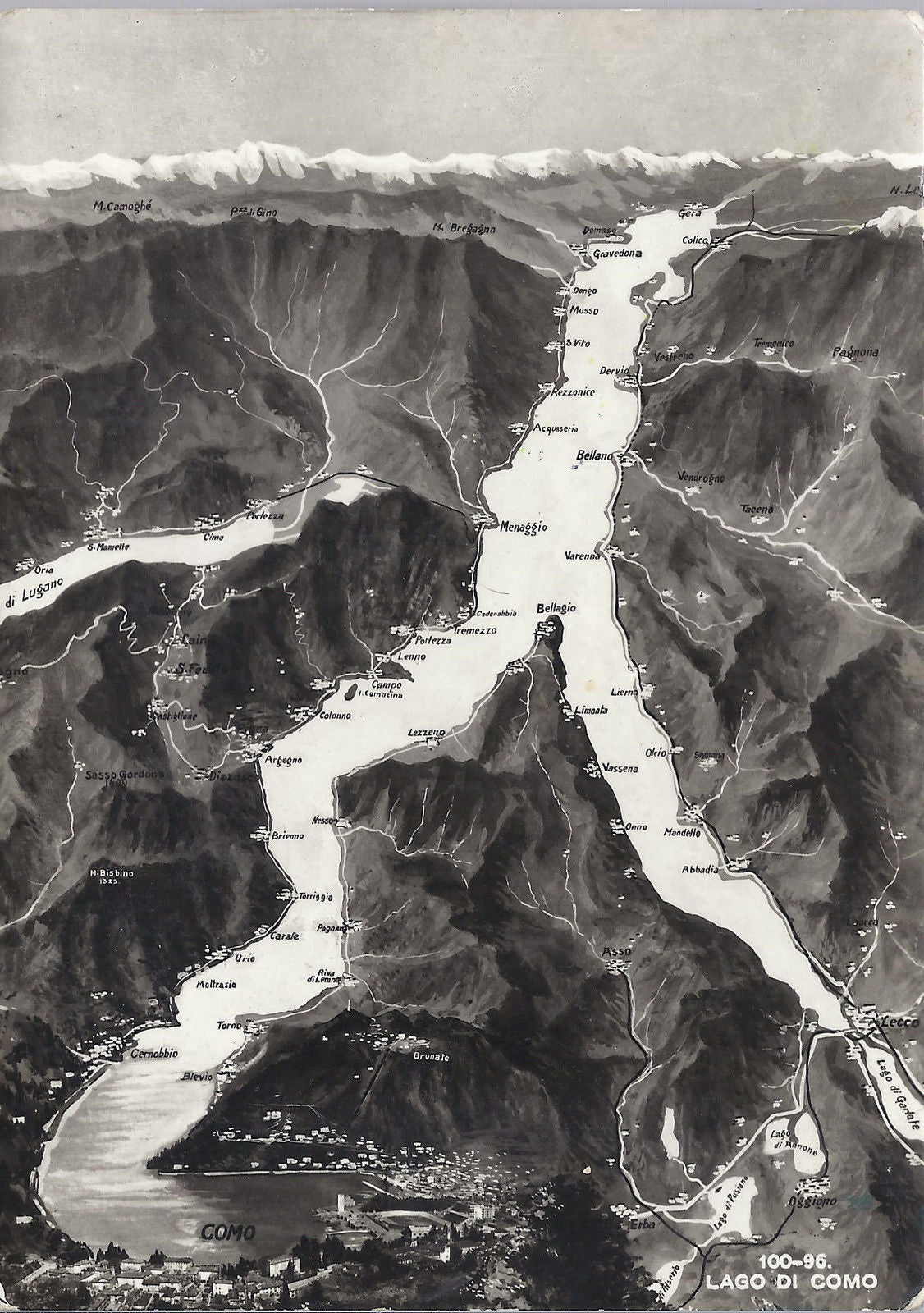 LAGO DI COMO - BASE FOTOGRAFICA DISEGNATA - NV - FG