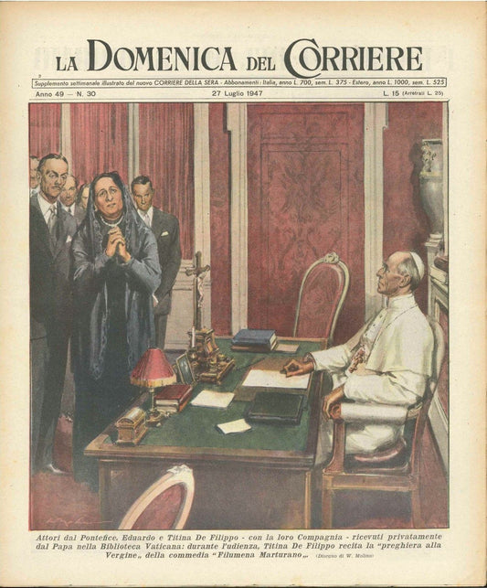 DOMENICA DEL CORRIERE N 30 - 27 LUGLIO 1947 - ILL. WALTER MOLINO