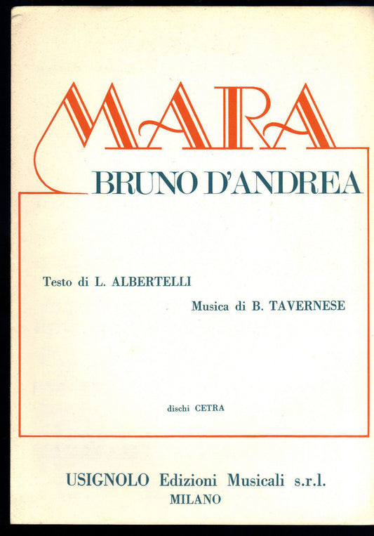 MARA  L. Alberelli - B. Tavernese # SPARTITO - cantata da Bruno D'Andrea