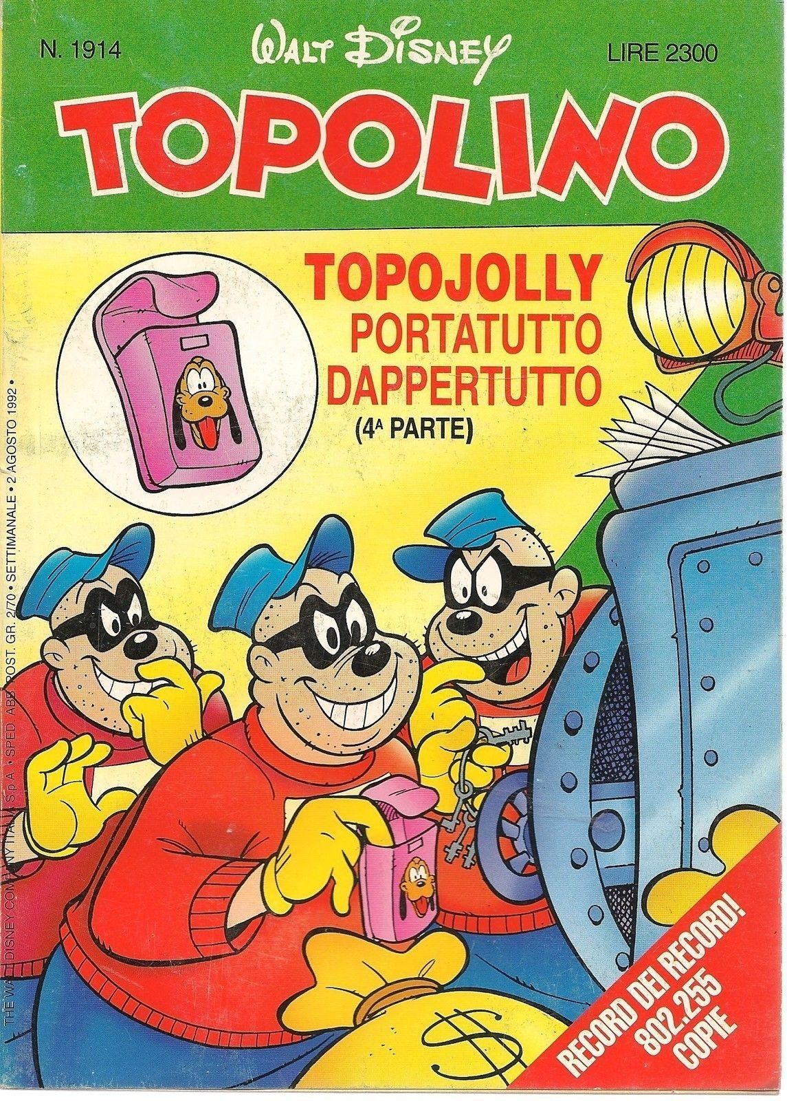 TOPOLINO N° 1914 - 2 AGOSTO 1992