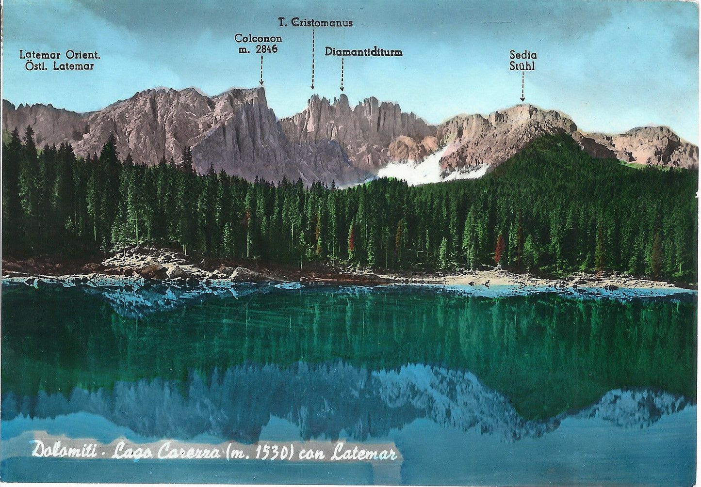 LAGO DI CAREZZA CON LATEMAR - KARERSEE MIT LATEMAR - V 1961