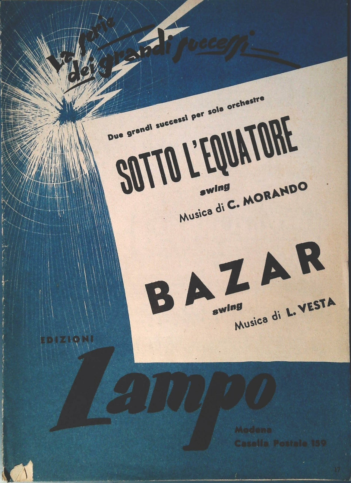 SOTTO L'EQUATORE. SWING - BAZAR. SWING - SPARTITO-SHEET MUSIC