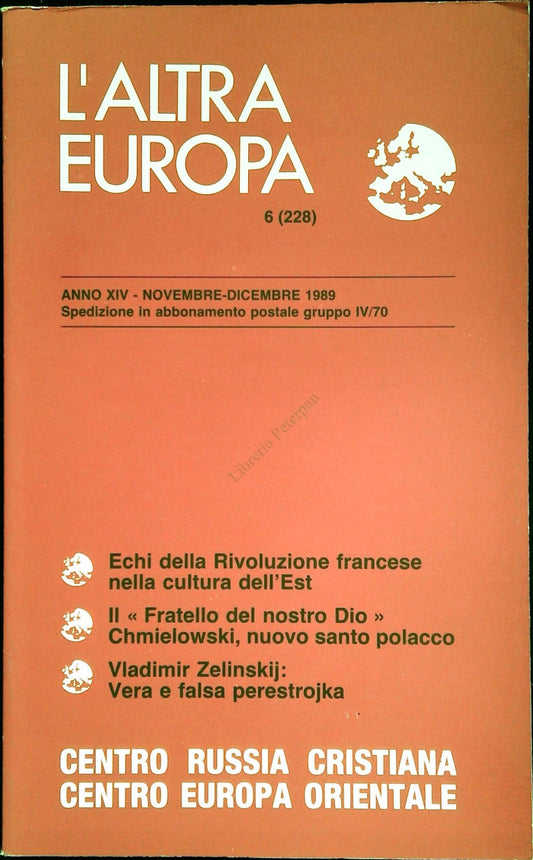 L'ALTRA EUROPA N. 228 - NOVEMBRE-DICEMBRE 1989