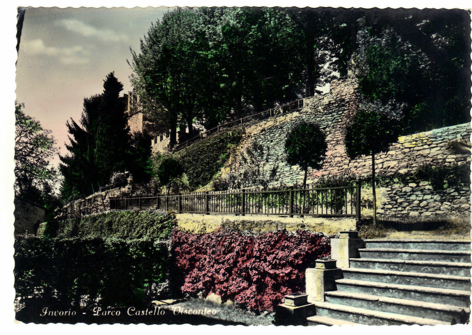 INVORIO - PARCO CASTELLO VISCONTEO - V1956 - ACQUERELLATA