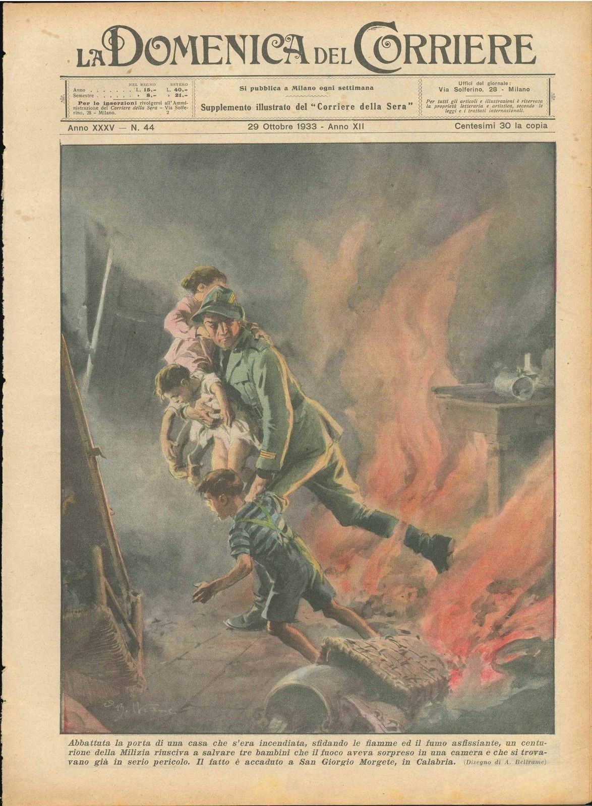 DOMENICA DEL CORRIERE N 44 - 29 OTTOBRE 1933