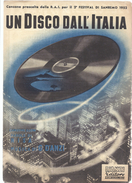 UN DISCO DALL'ITALIA (Nisa - G. D'Anzi) # SPARTITO (SANREMO 1952)
