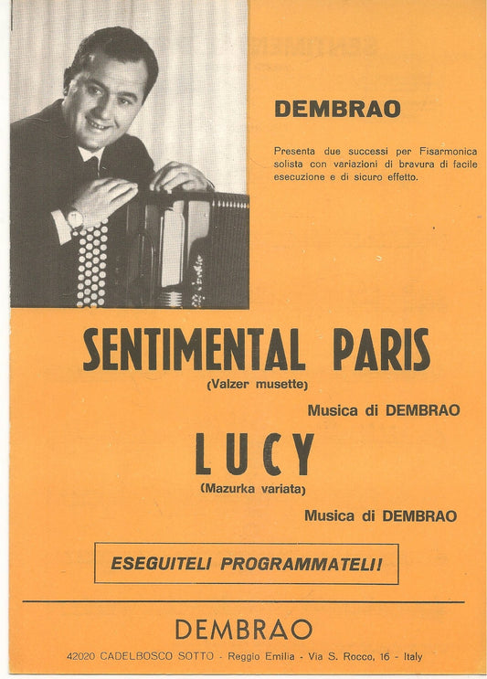 SENTIMENTAL PARIS. valzer musette - LUCY. mazurka variata - SPARTITO-SHEET MUSIC